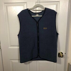 Louis Garneau men blue sleeveless front zip jacket, L